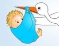 Stork med dreng
