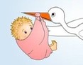 Stork med pige